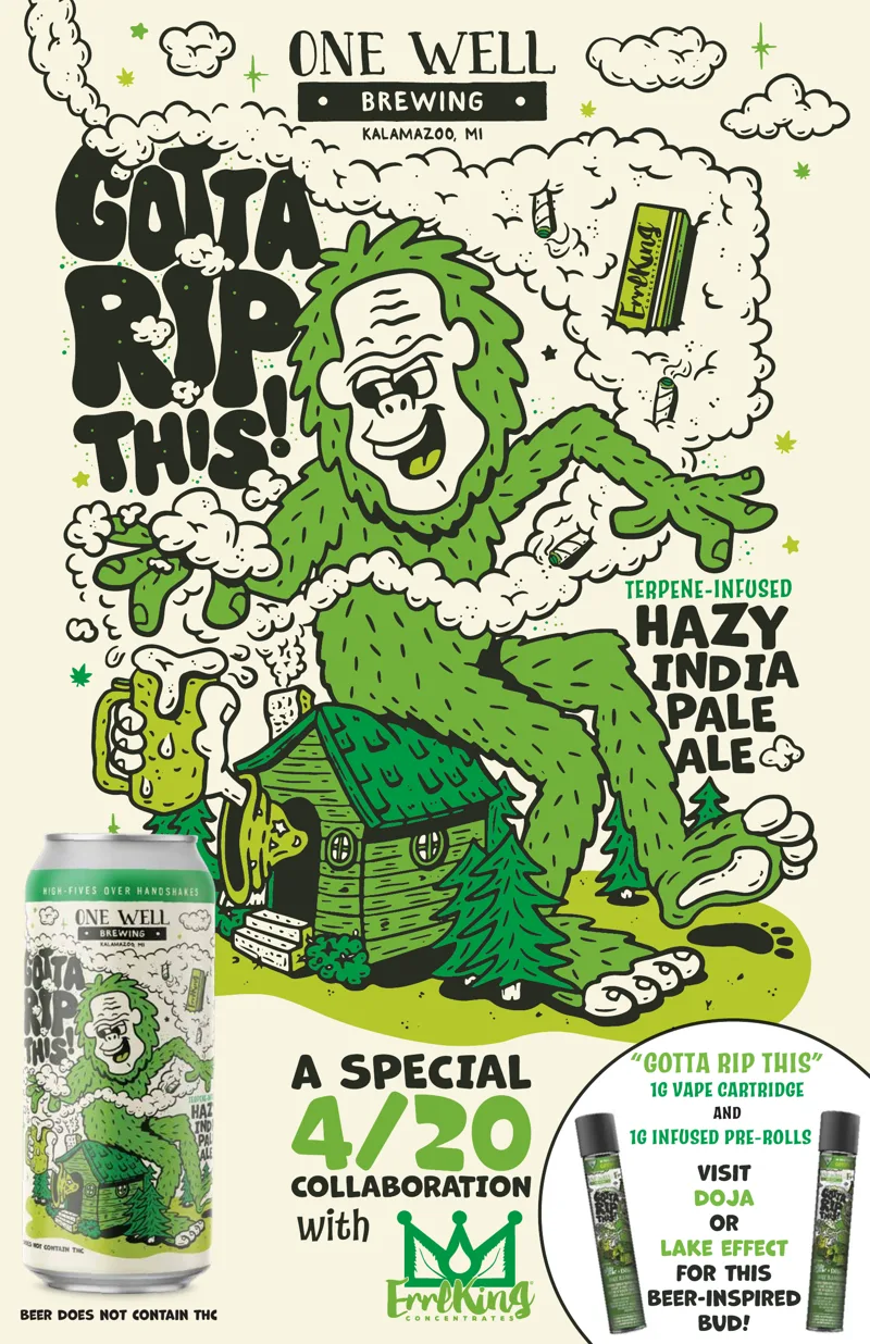 ErrlKing poster: Gotta Rip This! x One Well Brewing